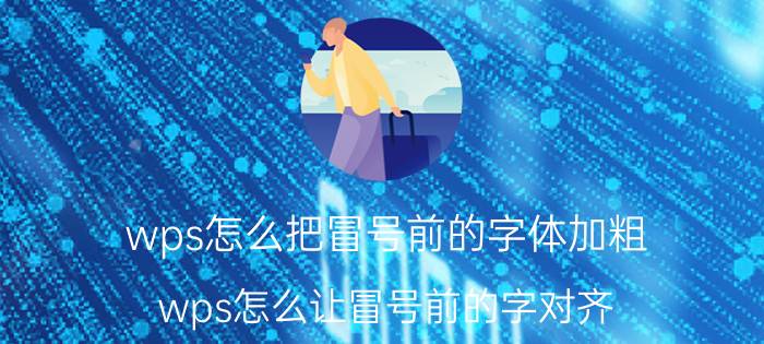 wps怎么把冒号前的字体加粗 wps怎么让冒号前的字对齐？